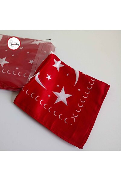 Gelincimherşey 10'lu Kırmızı Ayyıldız Desenli Sağdıç Nedime Duvak Tülbent