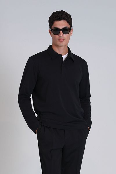Lufian Evan Men's Black Long Sleeve T-Shirt