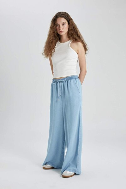 DeFacto Culotte Yüksek Bel Geniş Paça Jean Pantolon B5201AX24SM