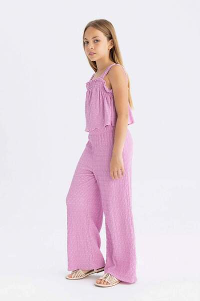 DeFacto Kız Çocuk Wide Leg Geniş Bol Paça Bürümcük Pantolon C5327A824SM