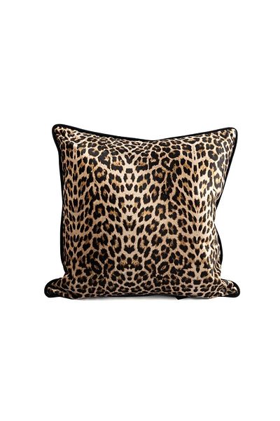 Mikasa Moor Pernă de catifea leopard neagră 55x55