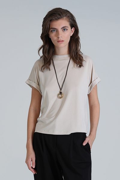 Lufian Beige Sıgnoria Women's T-Shirt