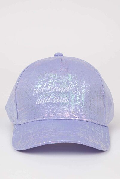 DeFacto Girls' Embroidered Glitter Fabric Baseball Basketball Cap C0584A824Sm