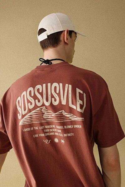 DeFacto Μπλουζάκι με κοντό μανίκι με στάμπα με φαρδύ λαιμόκοψη B4904AX24SP