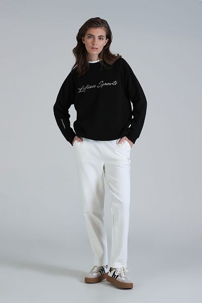 Lufian Women's Black Knitted Sweatshirt - Loved