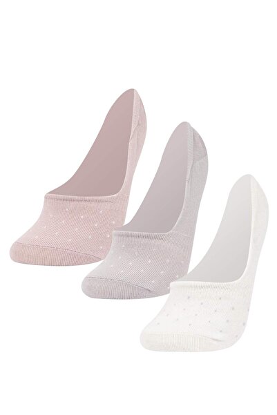 DeFacto Pachet de 3 șosete de balerină din bumbac pentru femei B6065AXNS