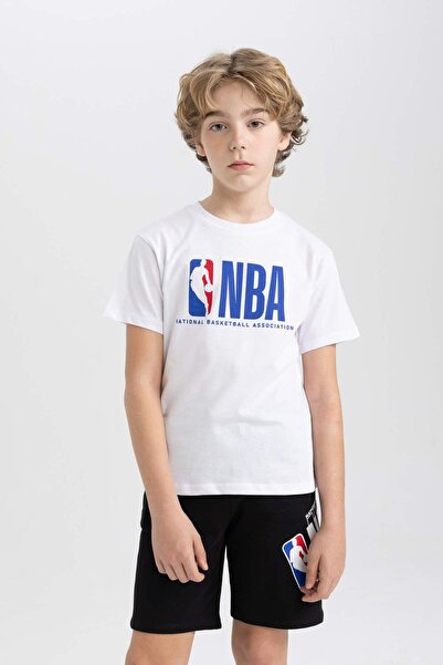 DeFacto Erkek Çocuk NBA Wordmark 2li Takım Kısa Kollu Tişört Şort B7799A824SM
