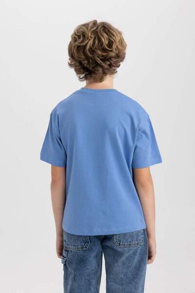 DeFacto Αγόρια Oversize Φαρδύ λαιμόκοψη με στάμπα κοντομάνικο μπλουζάκι B6165A824SM