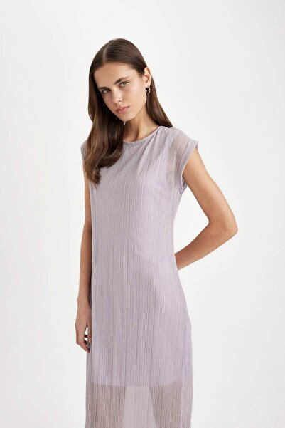 DeFacto Bodycon Yuvarlak Yaka Yarasa Kollu Maxi Elbise C8293AX24SM