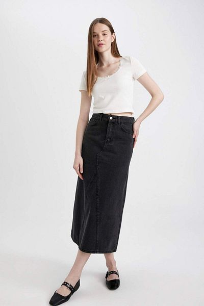 DeFacto Long Fit Jean Long Skirt C2438AX24SM