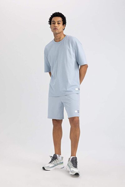 DeFacto DeFactoFit Slim Fit Dar Kesim Kısa Paça Sweatshirt Kumaşı Şort A1625AX24SM