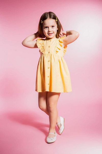 DeFacto Baby Girl Sleeveless Linen Look Dress Z5119A224Sm