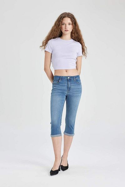DeFacto Fitted Crew Neck Modal Short Sleeve T-Shirt C5699Ax24Sp