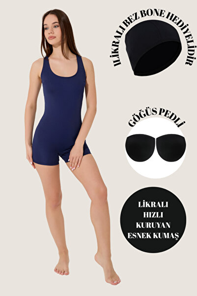 myfirstsea Kadın Şortlu Tulum Mayo Kadın Yüzücü Tulum Mayo