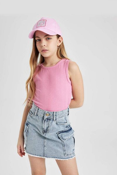 DeFacto Tricou de bază pentru fete, cu decolteu, simplu, Z7815A624HS