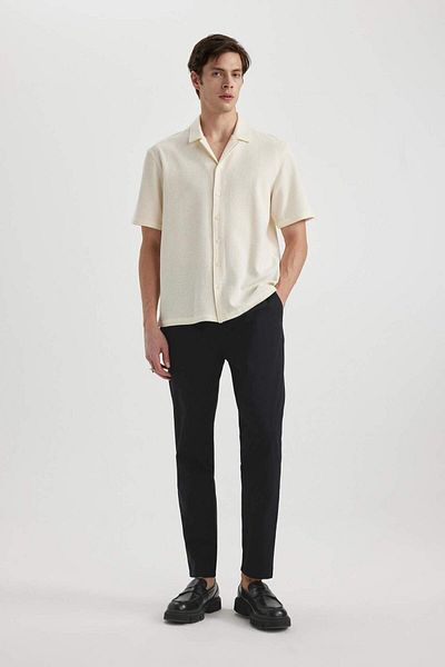 DeFacto Relax Fit Summer Apache Collar Cotton Short Sleeve Shirt B4130Ax24Sp