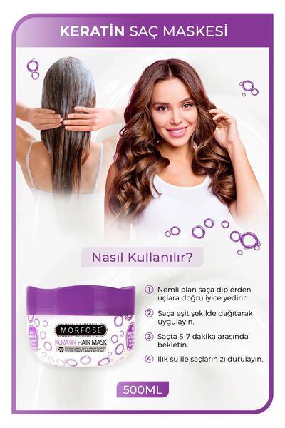 Morfose Keratin İçerikli Saç Maskesi 500 ml