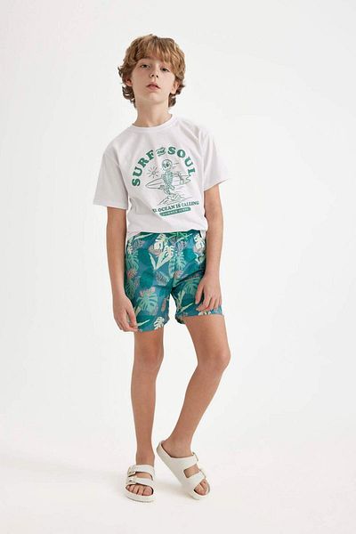 DeFacto Pantaloni scurți de baie cu model pentru băiat B7439A824HS