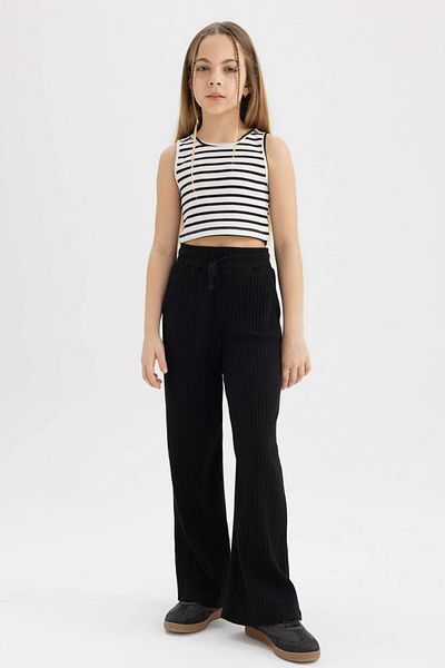 DeFacto Girl's Wide Leg Ribbed Camisole Trousers C4595A824SM