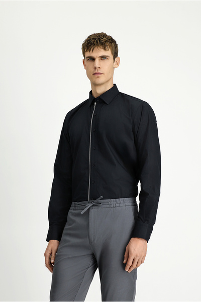 Kiğılı Cămașă din bumbac cu mânecă lungă, cu fermoar