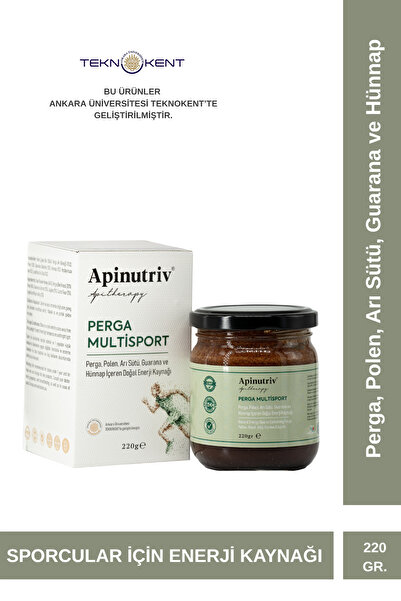 Apinutriv Perga Multisport Polen, Arı Sütü, Guarana ve Hünnap içeren Doğal Enerji Kaynağı