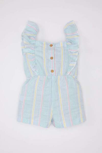 DeFacto Baby Girl Striped Poplin Jumpsuit with Straps C7039A524Sm