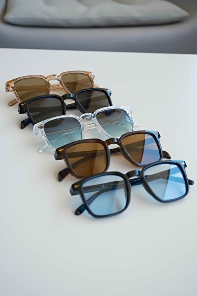 WATCHOFROYAL Set of 5 Transparent Green-Blue-Brown-Black-Rose Sunglasses Lorraine