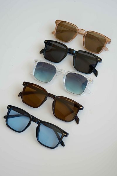 WATCHOFROYAL Set of 5 Transparent Green-Blue-Brown-Black-Rose Sunglasses Lorraine