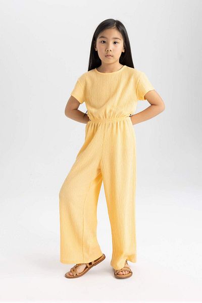 DeFacto Girl's Wrapped Short Sleeve Jumpsuit C2993A824SM