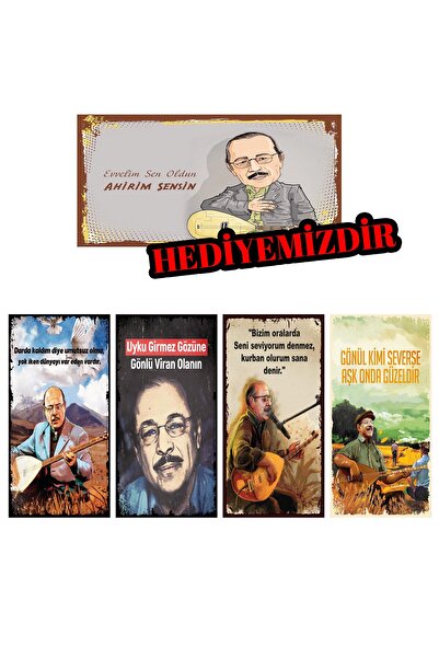 Hayal Poster Neşet Ertaş 4lü set 10x20 arkası yapıştırmalı