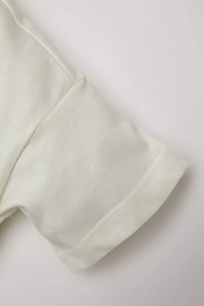 DeFacto Kız Bebek Bisiklet Yaka Çiçekli Kısa Kollu Tişört C0014A524SM