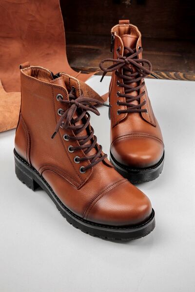 Lal Shoes & Bags Grant Kadın Hakiki Deri Postal Bot-taba