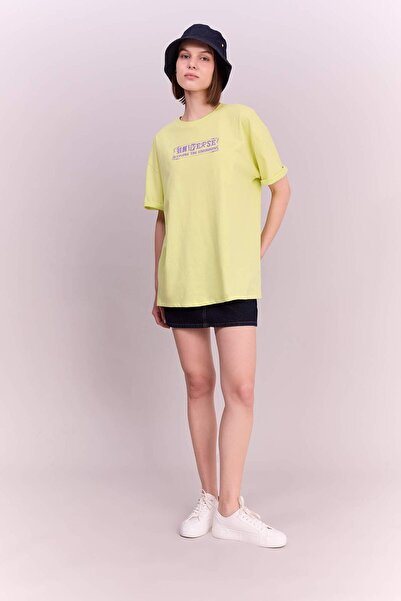 DeFacto Coool Oversize Wide Fit Crew Neck Back Printed Short Sleeve T-Shirt B7111Ax24Sm