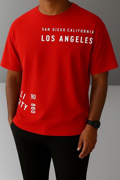 BENROMA 1 tricou este un cadou pentru achiziții de 6 și mai sus în coș - Tricou oversize unisex cu imprimeu Los Angeles