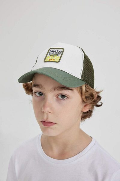 DeFacto Boy's Label Printed Gabardine Baseball Basketball Cap B7907A824SM