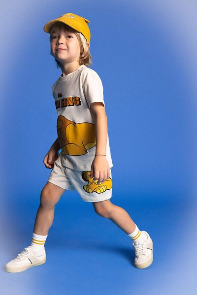DeFacto Baby Boy Disney Lion King 2Pcs Set Crew Neck Short Sleeve T-Shirt Shorts C5351A524Sm
