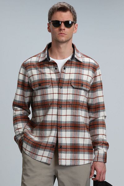Lufian Armas Men's Basic Shirt Regular Fit Tile