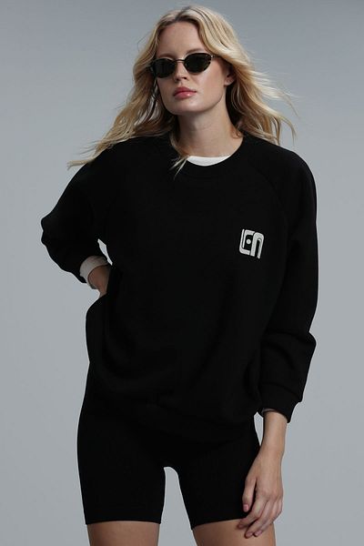 Lufian Black Knitted Sweatshirt - Ujın Women