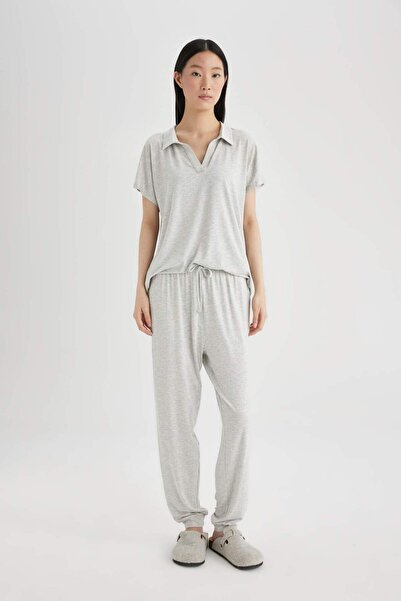 DeFacto Fall in Love Regular Fit Short Sleeve 2-Piece Viscose Set C8561AX24SP