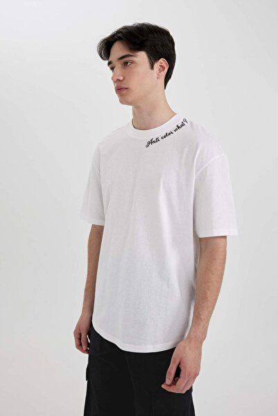 DeFacto Μπλουζάκι με κοντό μανίκι με στάμπα με λαιμόκοψη C2135AX24SM