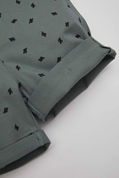 DeFacto Erkek Bebek Kaktüs Desenli Gabardin Şort C3421A524SM