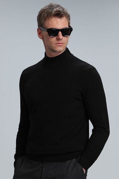 Lufian Port Half Fisherman Men's Sweater Black