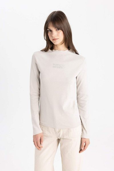 DeFacto Crew Neck Basic Solid Long Sleeve T-Shirt C5415Ax24Sp