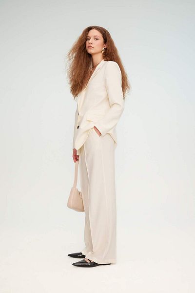DeFacto Wide Leg High Waist Wide Loose Leg Pants with Pockets A1138Ax24Sm