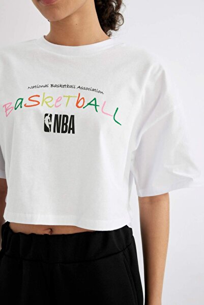 DeFacto Tricou cu mânecă scurtă DeFactoFit NBA Wordmark Oversize Wide Fit Crew B9974AX24SM