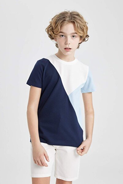 DeFacto Boy's Crew Neck Pique Short Sleeve T-Shirt Z2815A624SM