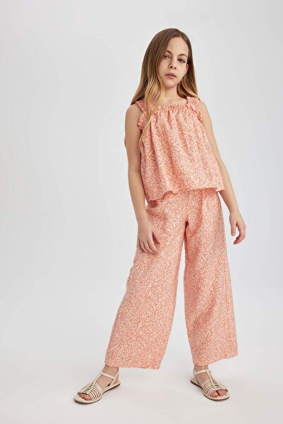 DeFacto Girls Wide Leg Wide Leg Patterned Trousers B5046A824Sm