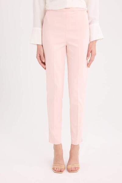 DeFacto Sigaret Normal Bel Düz Paça Basic Düz Saten Kumaş Pantolon J8743AZ24SM