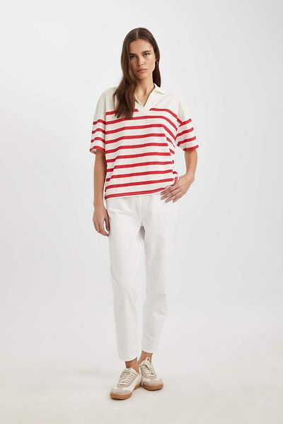 DeFacto Paperbag Gabardine Pants with High Waist Pockets - S2790Az24Sm