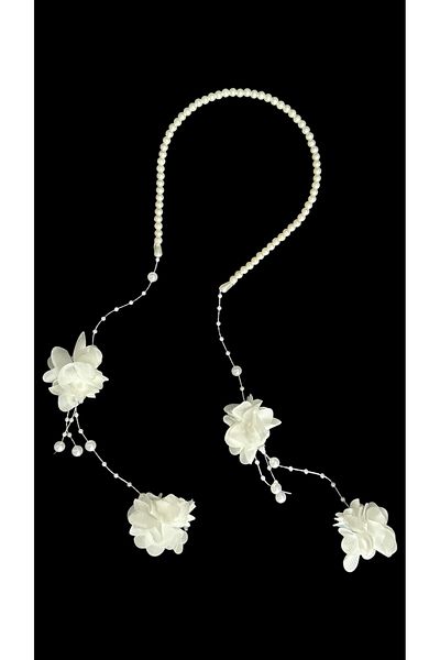 Hüner aksesuar Papuci de damă White Bride Pearl Crown – Papuci de casă – Papuci de casă